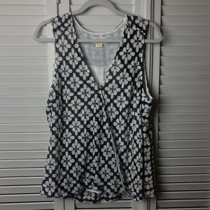 Anthropologie Maeve Black and White Floral Blouse